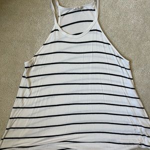 Black and White striped flowy tank